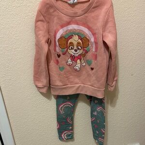 3/15$ Paw patrol sweatshirt and matching leggings